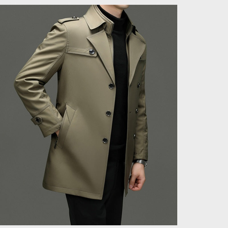 Trenchcoat i mellanlängd med avtagbart innerfoder för herr