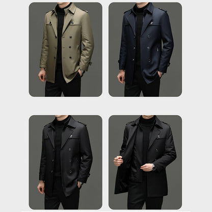 Trenchcoat i mellanlängd med avtagbart innerfoder för herr