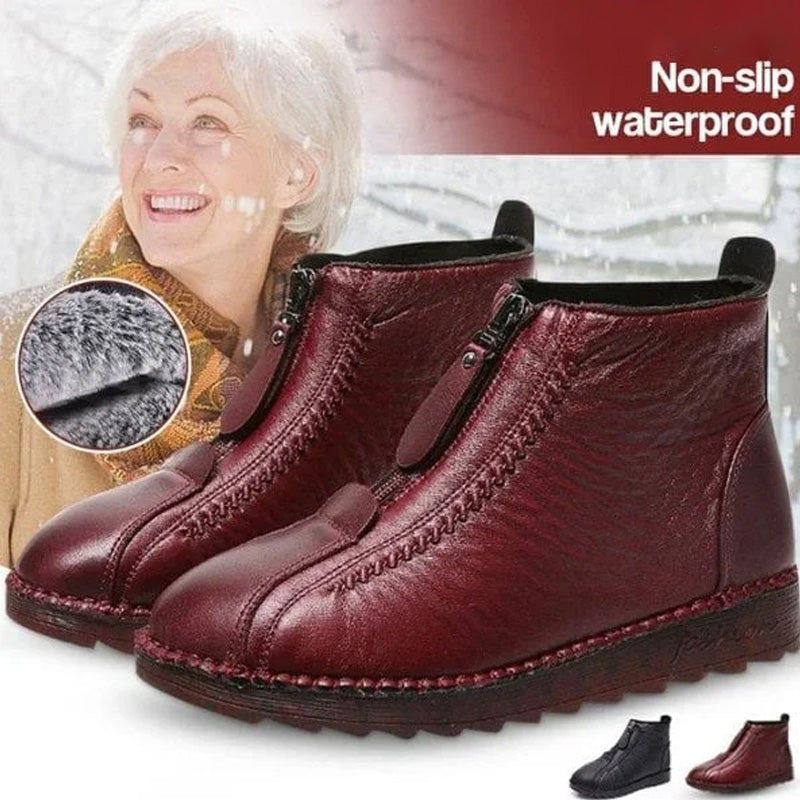 🎁 Jul- & Black Friday-erbjudande: 50% RABATT!  Dams Varmfodrade Ankelstövlar med Dragkedja – Stilrena, Vinterklara & Bekväma