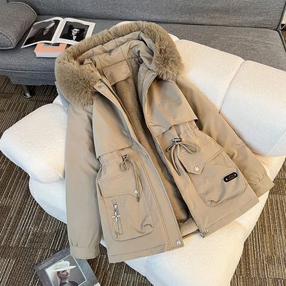 🧥Elegant Isolerad Parka med Avtagbar Fuskpäls – Perfekt för Vinter! 🔥