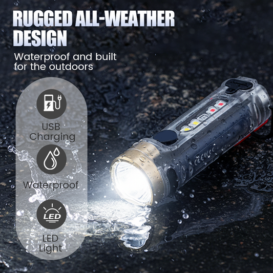 Multi-Functional Rechargeable Mini Keychain Flashlight