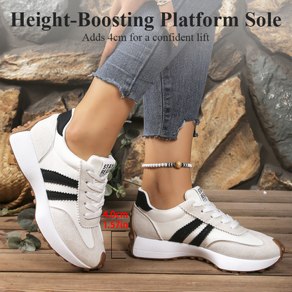 👟💥 50% RABATT! | Låga Casualskor för Damer – 4cm Plattform, Retrodesign & Halksäker!