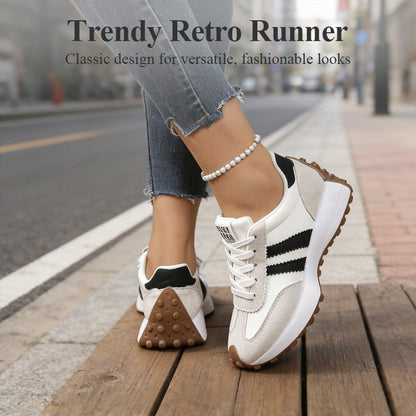 👟💥 50% RABATT! | Låga Casualskor för Damer – 4cm Plattform, Retrodesign & Halksäker!