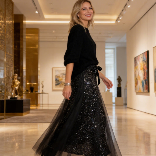 💃 Sparkle-Top och Tyllkjol för Damer – Glamour och stil för alla tillfällen!