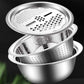🥣 50% RABATT NU! 🍽️ Multifunktionell Behållare i Rostfritt Stål från Tyskland – 3-delat Set – Perfekt för Siktning, Rivning & Förvaring – Livsmedelsklassat 201 Rostfritt Stål 🍲