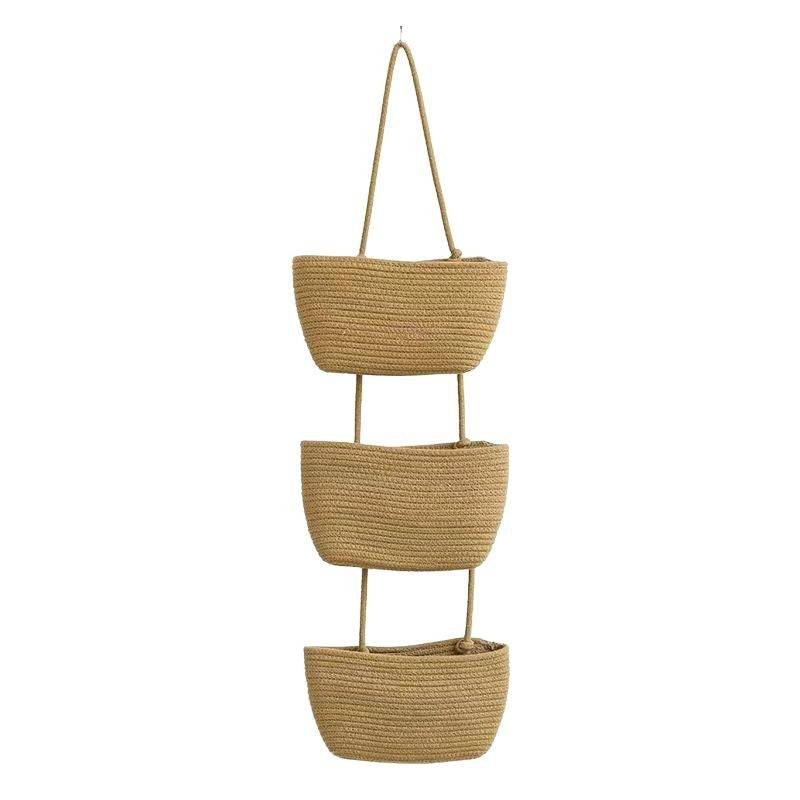 🧺 50% RABATT NU! 🌿 3-Nivå Vägg-Hängande Förvaring – Boho Rep & Utrymmesbesparare – Organisera med Stil 🏡