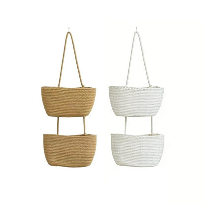 🧺 50% RABATT NU! 🌿 3-Nivå Vägg-Hängande Förvaring – Boho Rep & Utrymmesbesparare – Organisera med Stil 🏡