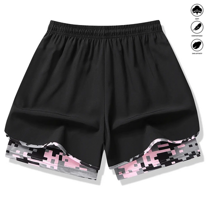 🏃‍♀️ 50% RABATT 🔥 | 2-i-1 Sportshorts – Andningsbart & Kamouflagefoder