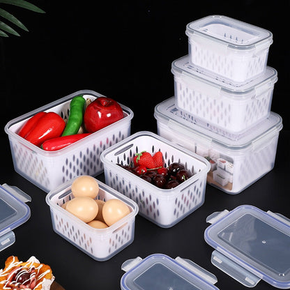 🥡 50% RABATT 💧3-delat Fruktförvaringskärl – Avtagbart Durkslag & Läcksäker Stackdesign