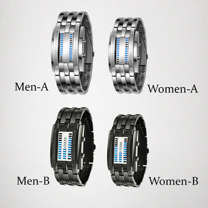 ⌚ 50% RABATT NU! 💙 Binär LED-klocka för Herr – Rostfritt Stål & Unikt Display – Sportig, Modern & Vattenresistent 🛡️.