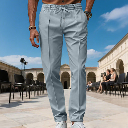 👖Kortbyxor för män med raka ben och dragsko