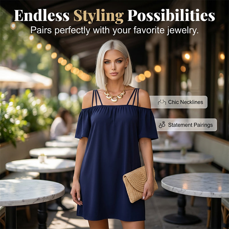 🔥HETA ERBJUDANDE - 50% RABATT!👗 Dam elegant enfärgad miniklänning