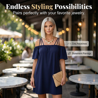 🔥HETA ERBJUDANDE - 50% RABATT!👗 Dam elegant enfärgad miniklänning
