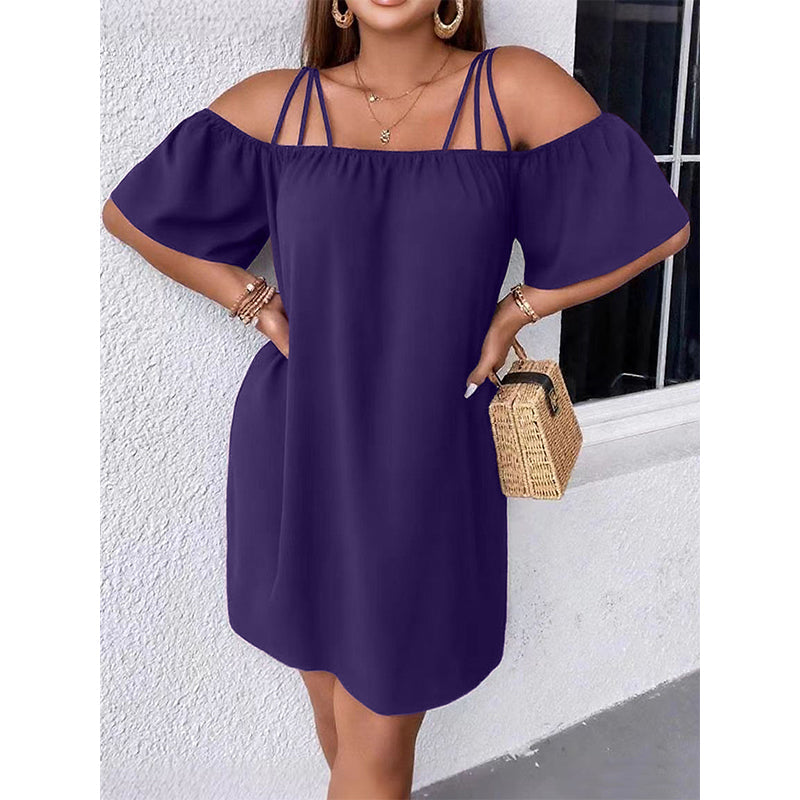 🔥HETA ERBJUDANDE - 50% RABATT!👗 Dam elegant enfärgad miniklänning
