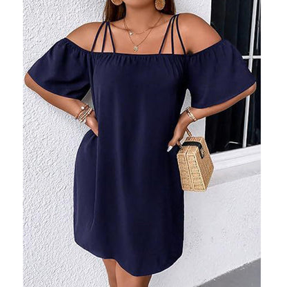 🔥HETA ERBJUDANDE - 50% RABATT!👗 Dam elegant enfärgad miniklänning