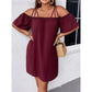 🔥HETA ERBJUDANDE - 50% RABATT!👗 Dam elegant enfärgad miniklänning