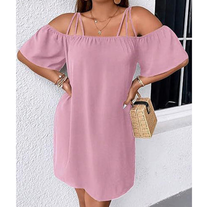 🔥HETA ERBJUDANDE - 50% RABATT!👗 Dam elegant enfärgad miniklänning
