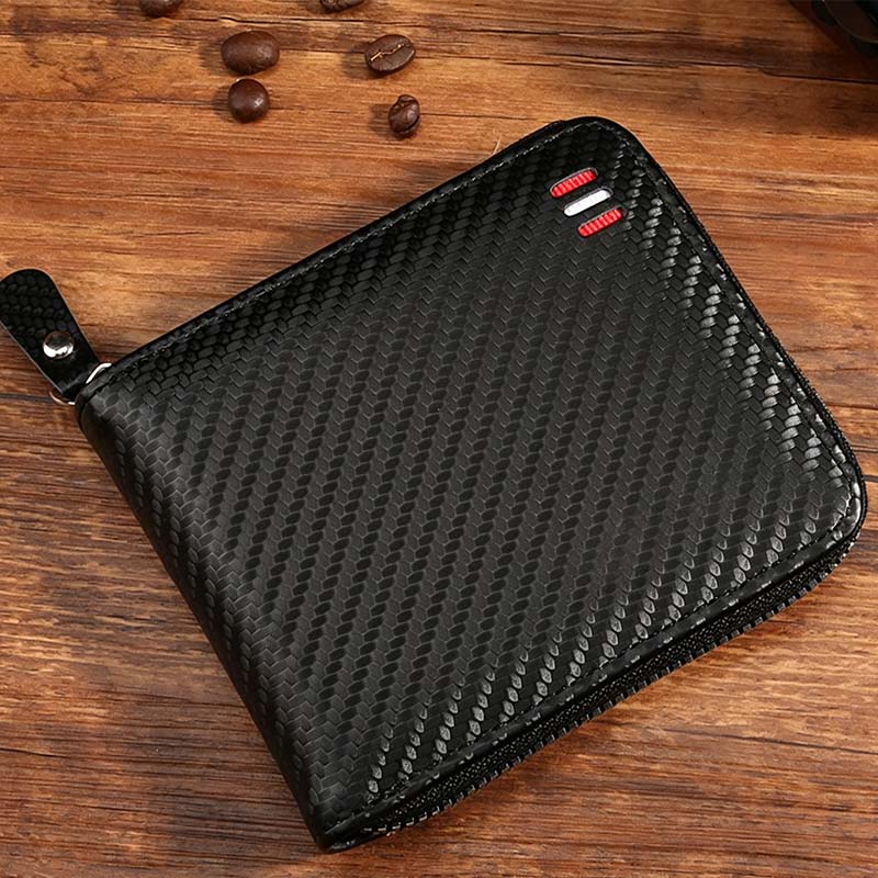 ⏳Begränsad tid – 50% rabatt⏰Herr PU-Läder Blixtlås Bifold Plånbok