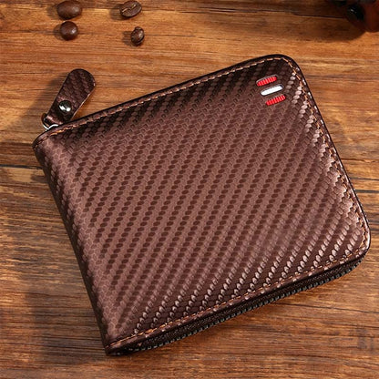 ⏳Begränsad tid – 50% rabatt⏰Herr PU-Läder Blixtlås Bifold Plånbok