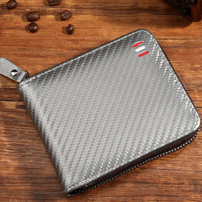 ⏳Begränsad tid – 50% rabatt⏰Herr PU-Läder Blixtlås Bifold Plånbok