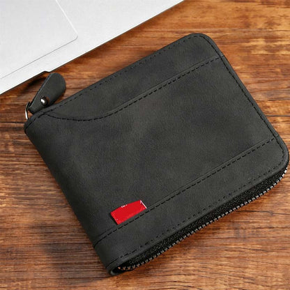 ⏳Begränsad tid – 50% rabatt⏰Herr PU-Läder Blixtlås Bifold Plånbok