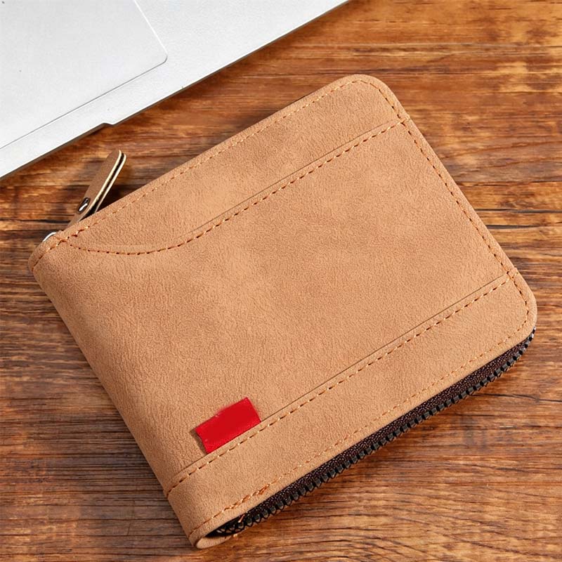 ⏳Begränsad tid – 50% rabatt⏰Herr PU-Läder Blixtlås Bifold Plånbok