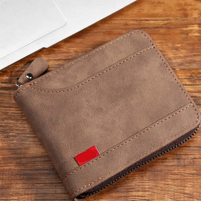 ⏳Begränsad tid – 50% rabatt⏰Herr PU-Läder Blixtlås Bifold Plånbok
