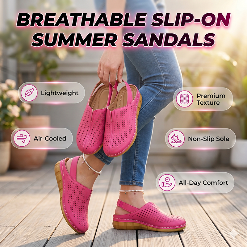 🌬️☀️ 50% RABATT 👡 Andningsbara sandaler med tjock sula – enkel design, maximal komfort & sommarfrihet 🌿