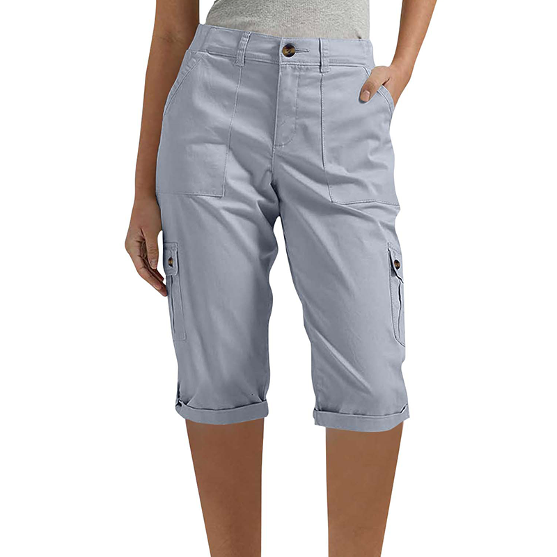 👖 Casual cargobyxor i capri-längd för dam – praktiska fickor, bekväm passform, mångsidig stil 🌟