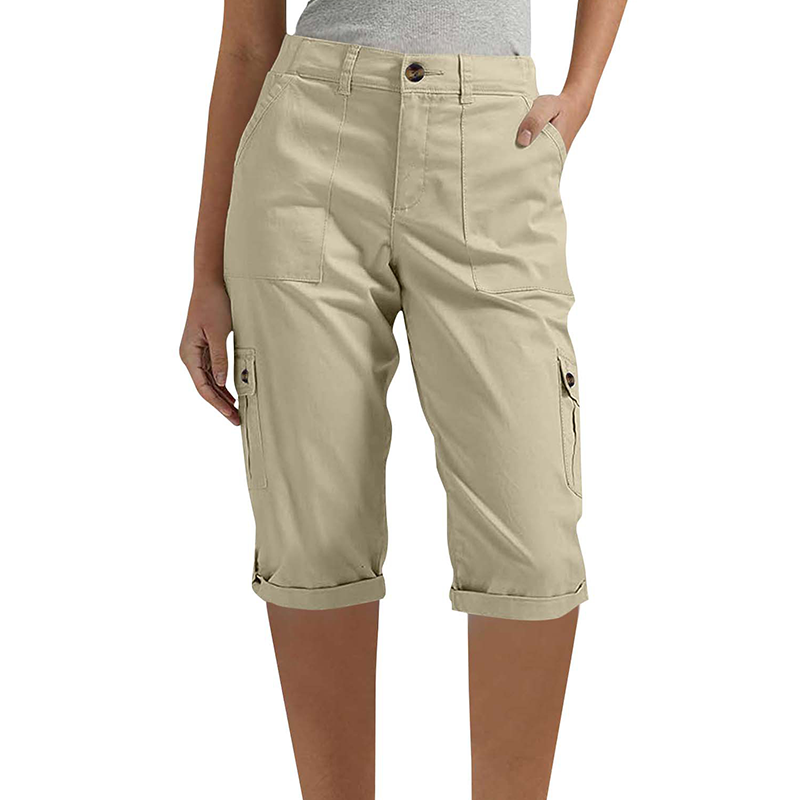 👖 Casual cargobyxor i capri-längd för dam – praktiska fickor, bekväm passform, mångsidig stil 🌟