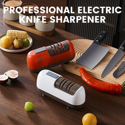 🔪 50% RABATT NU! ⚡ Profesjonell Elektrisk Knivslipemaskin – 3 Sekunder til Skarp, 2-Trinns System & Trådløs – Sugesko, Type-C Lading 🧲