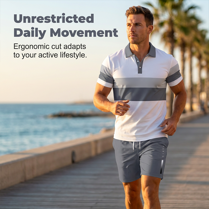 ⏳Tidsbegränsat 50% rabatt⏰Herr Tvådelat Set – Skjorta och Shorts👕🩳