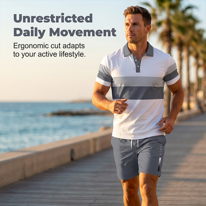 ⏳Tidsbegränsat 50% rabatt⏰Herr Tvådelat Set – Skjorta och Shorts👕🩳
