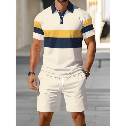 ⏳Tidsbegränsat 50% rabatt⏰Herr Tvådelat Set – Skjorta och Shorts👕🩳