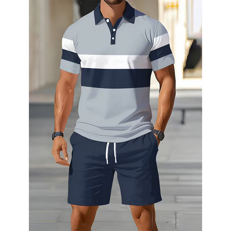 ⏳Tidsbegränsat 50% rabatt⏰Herr Tvådelat Set – Skjorta och Shorts👕🩳