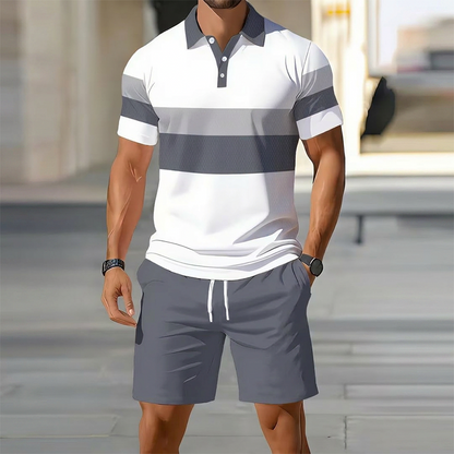 ⏳Tidsbegränsat 50% rabatt⏰Herr Tvådelat Set – Skjorta och Shorts👕🩳