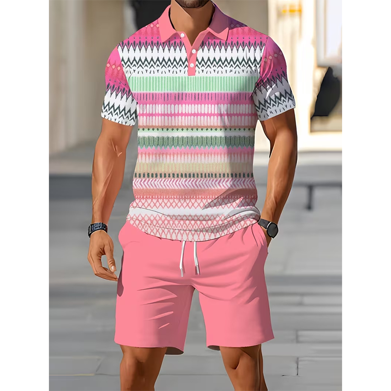 ⏳Tidsbegränsat 50% rabatt⏰Herr Tvådelat Set – Skjorta och Shorts👕🩳