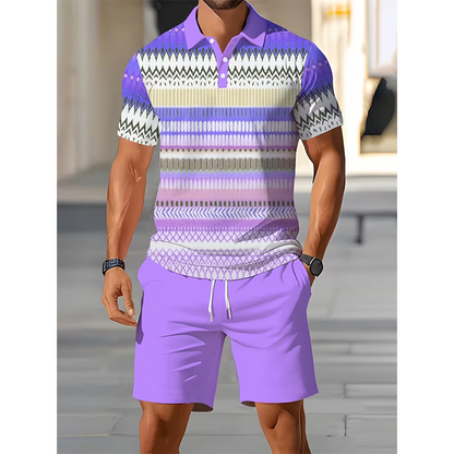 ⏳Tidsbegränsat 50% rabatt⏰Herr Tvådelat Set – Skjorta och Shorts👕🩳