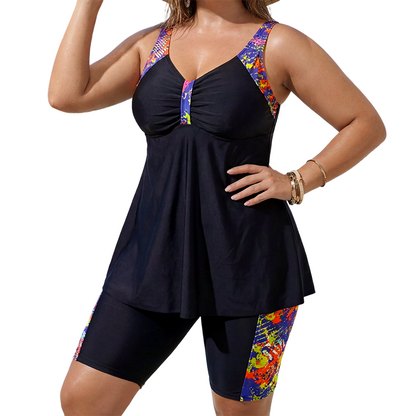 🏊‍♀️50% RABATT NU! 🌺 Tankini-set med shorts – magkontroll, snabbtorkande & smickrande passform – njut av stranden med självförtroende 🌊
