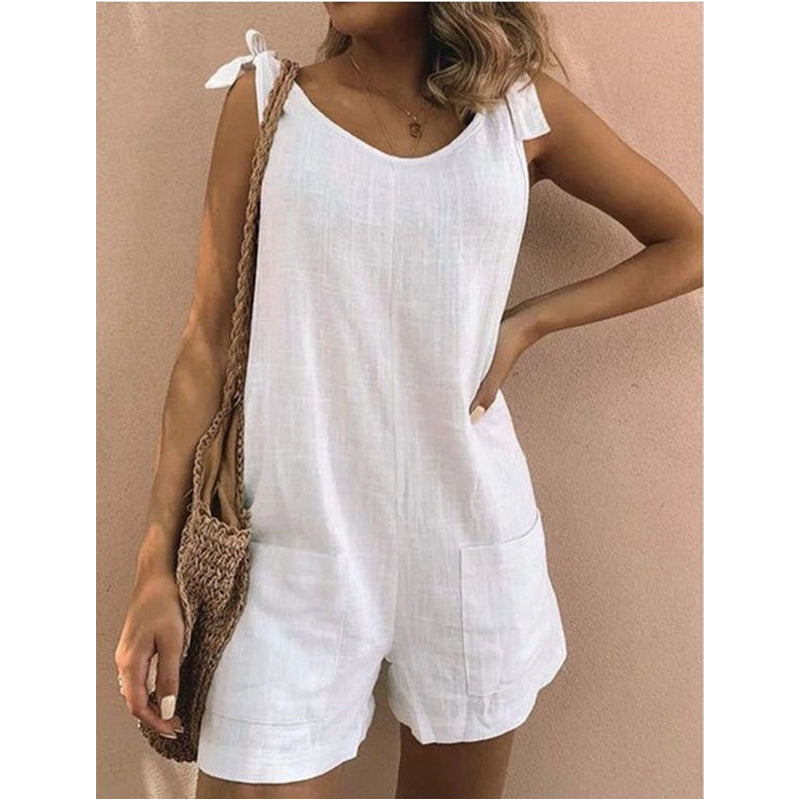 🔥 50% RABATT NU!🔥 Dam Andningsbar Casual Ärmslös Jumpsuit
