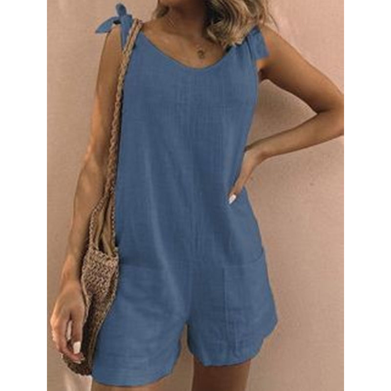 🔥 50% RABATT NU!🔥 Dam Andningsbar Casual Ärmslös Jumpsuit