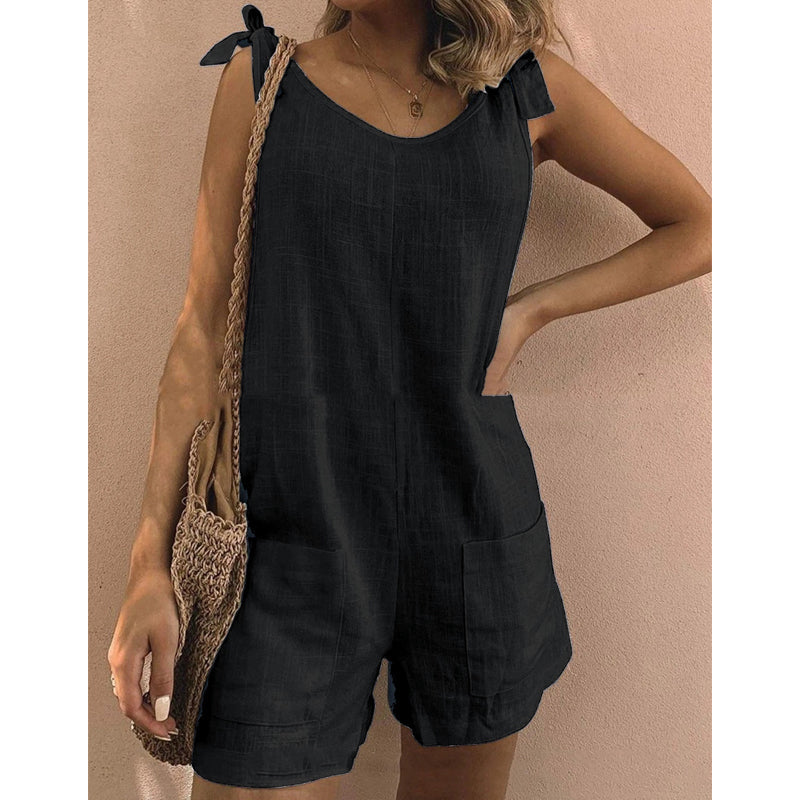 🔥 50% RABATT NU!🔥 Dam Andningsbar Casual Ärmslös Jumpsuit
