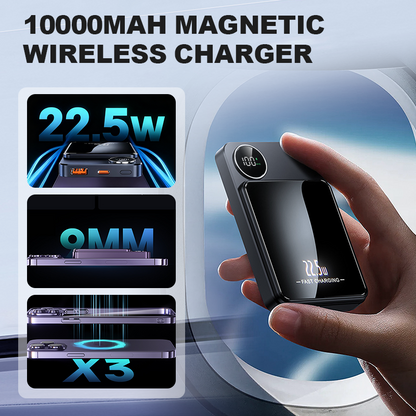 🔋✨Professionell magnetladdare för resenärer och yrkesverksamma 🧲| 22.5 W via kabel och 15 W trådlöst | 10 000 mAh | Snabb leverans💥