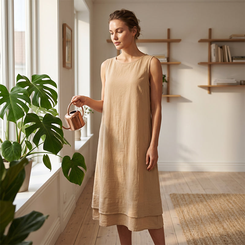 👗🌸 Ärmlös sommarklänning med volanger – Sommarens mest feminina favorit✨