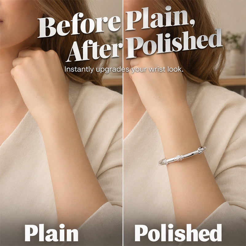 ⌛Tidsbegränsat erbjudande – Silverarmband med vintagblommönster