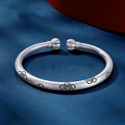 ⌛Tidsbegränsat erbjudande – Silverarmband med vintagblommönster