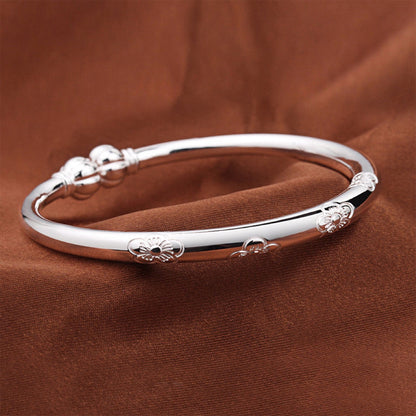 ⌛Tidsbegränsat erbjudande – Silverarmband med vintagblommönster