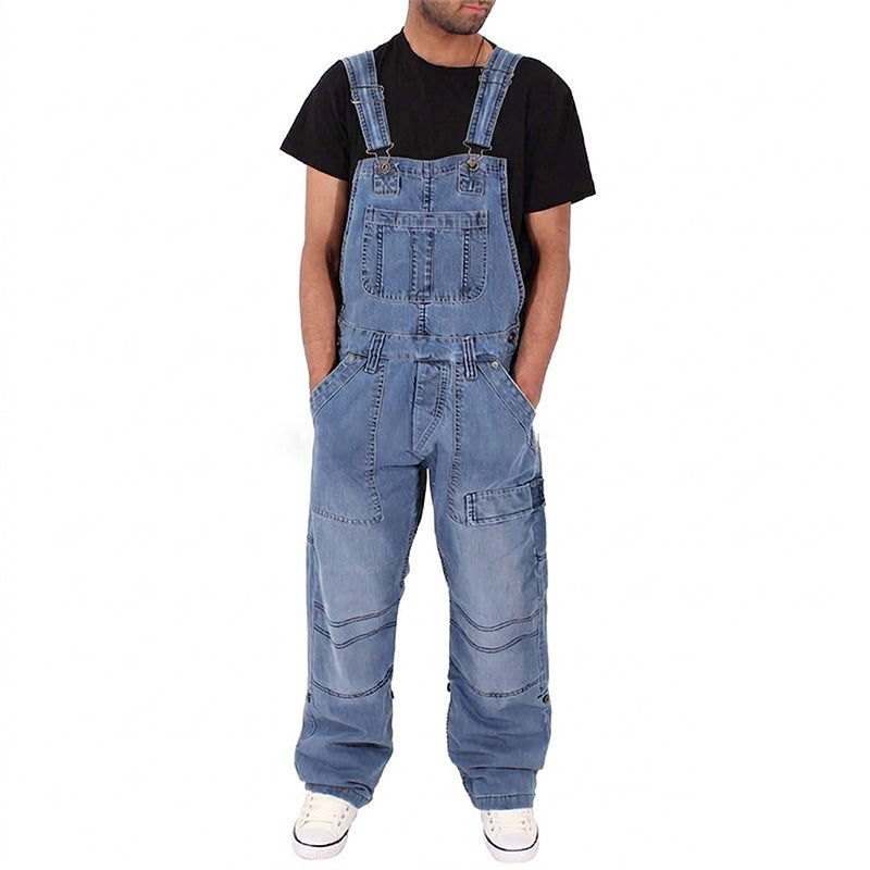 👖 Klassisk denimoverall för män med justerbara remmar