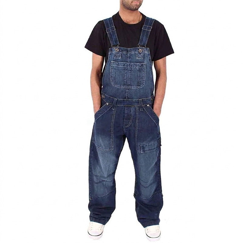 👖 Klassisk denimoverall för män med justerbara remmar