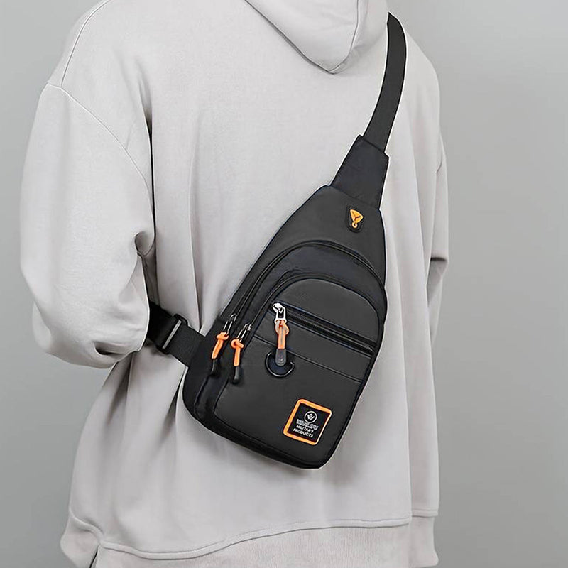 🎒✨ Vattentät crossbody-väska med flera fickor – smart förvaring, justerbar rem, hörlursuttag 🌧️